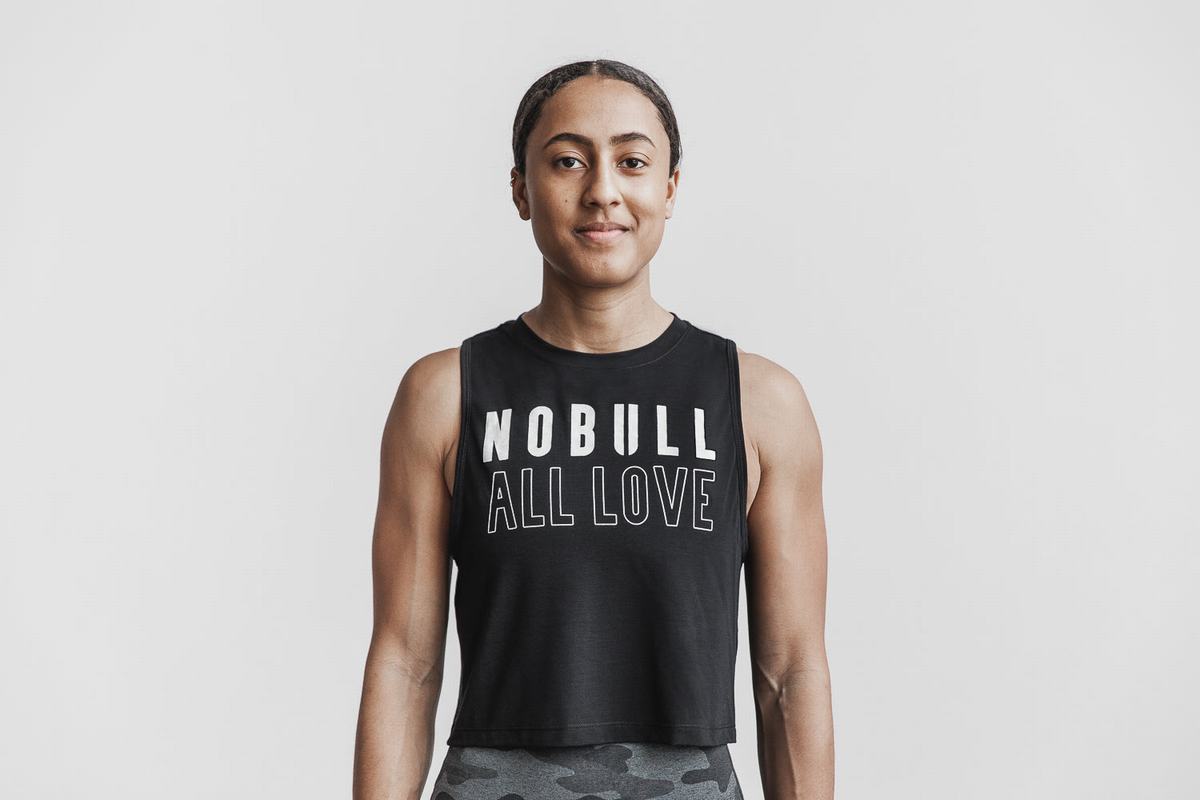 Nobull Muscle All Love Women\'s Tank Tops Black | Australia (LX5427)